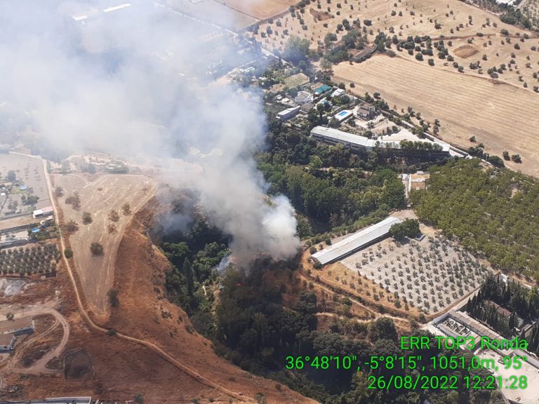 Imagen asociada al incendio forestal del Arroyo de la Ventilla en Arriate