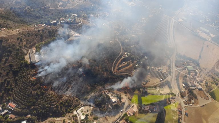 Imagen asociada al incendio forestal del Cerro de la Lanza en Málaga