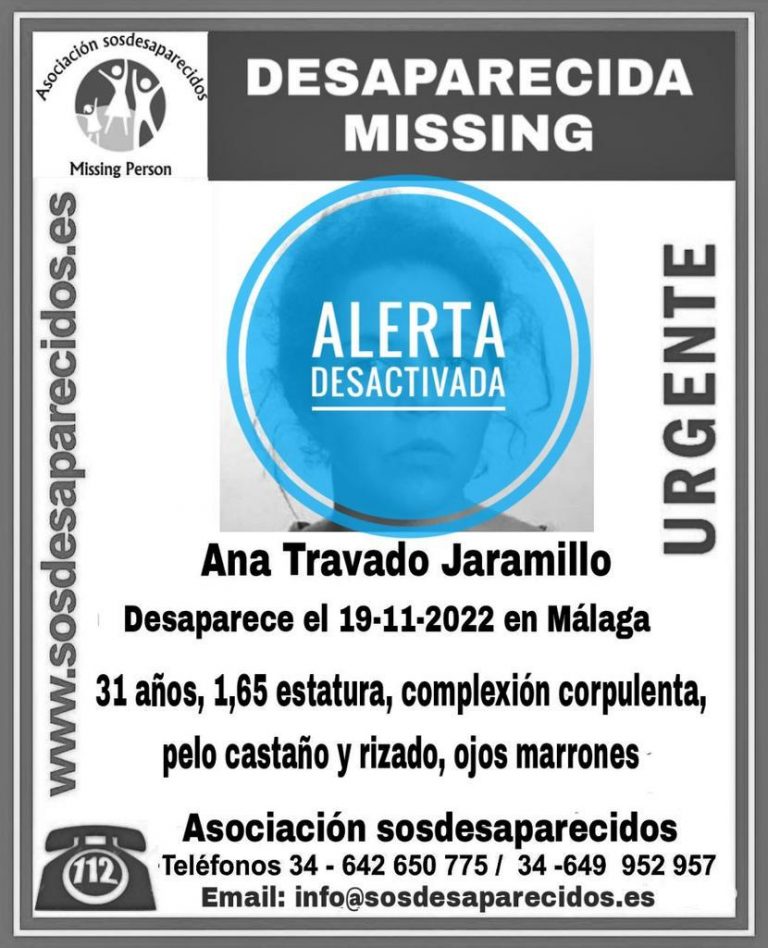 Imagen difundida en la alerta por la desaparición de Ana en Málaga