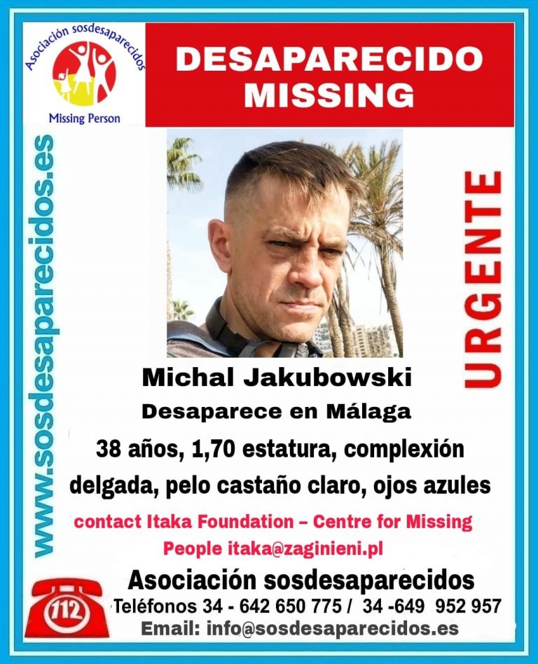 Imagen difundida en la alerta por la desaparición de Michel Jakubowsky en Málaga