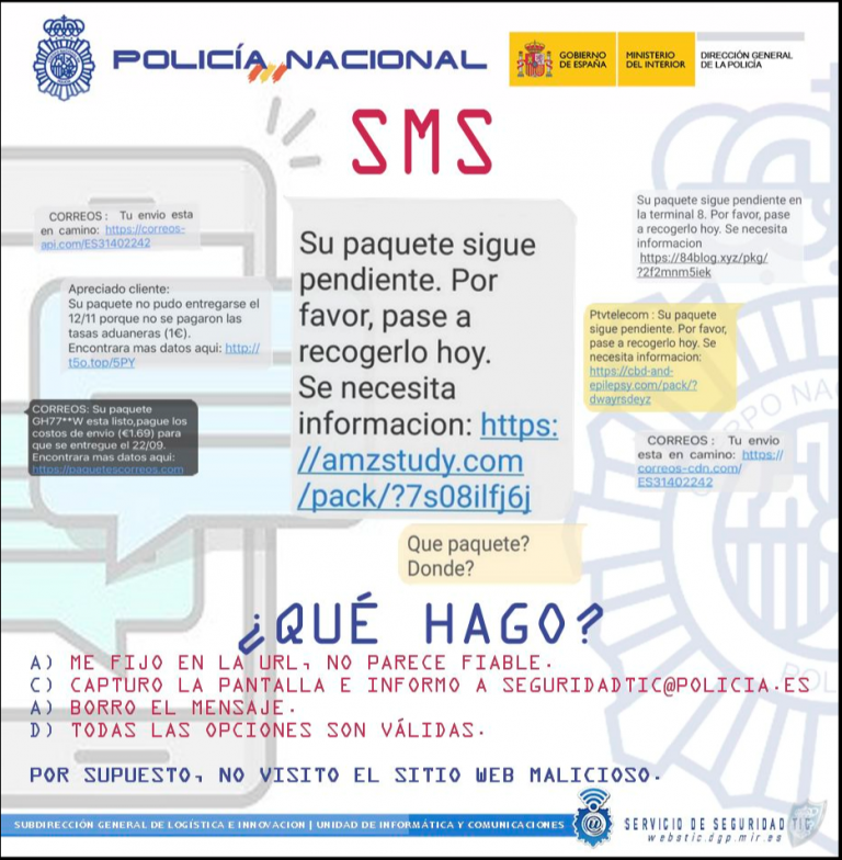 Imagen asociada a una investigación por estafa mediante smishing en Málaga