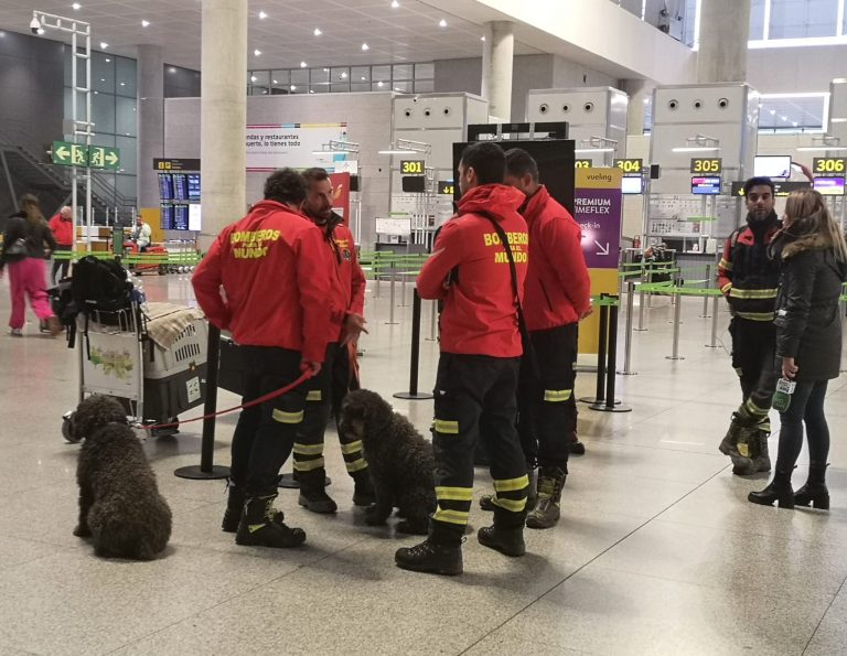 Bomberos de Málaga preparados para una misión de rescate, imagen de archivo