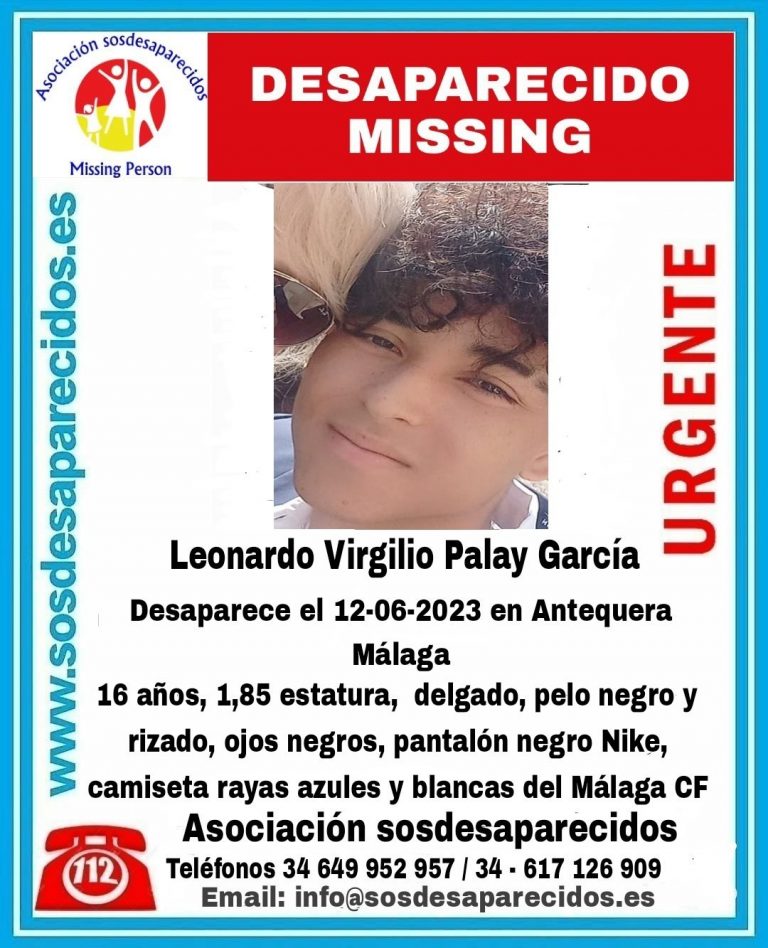 Cartel de búsqueda de Leonardo Virgilio Palay García