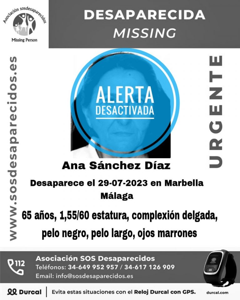 Cartel de búsqueda de Ana Sánchez Díaz