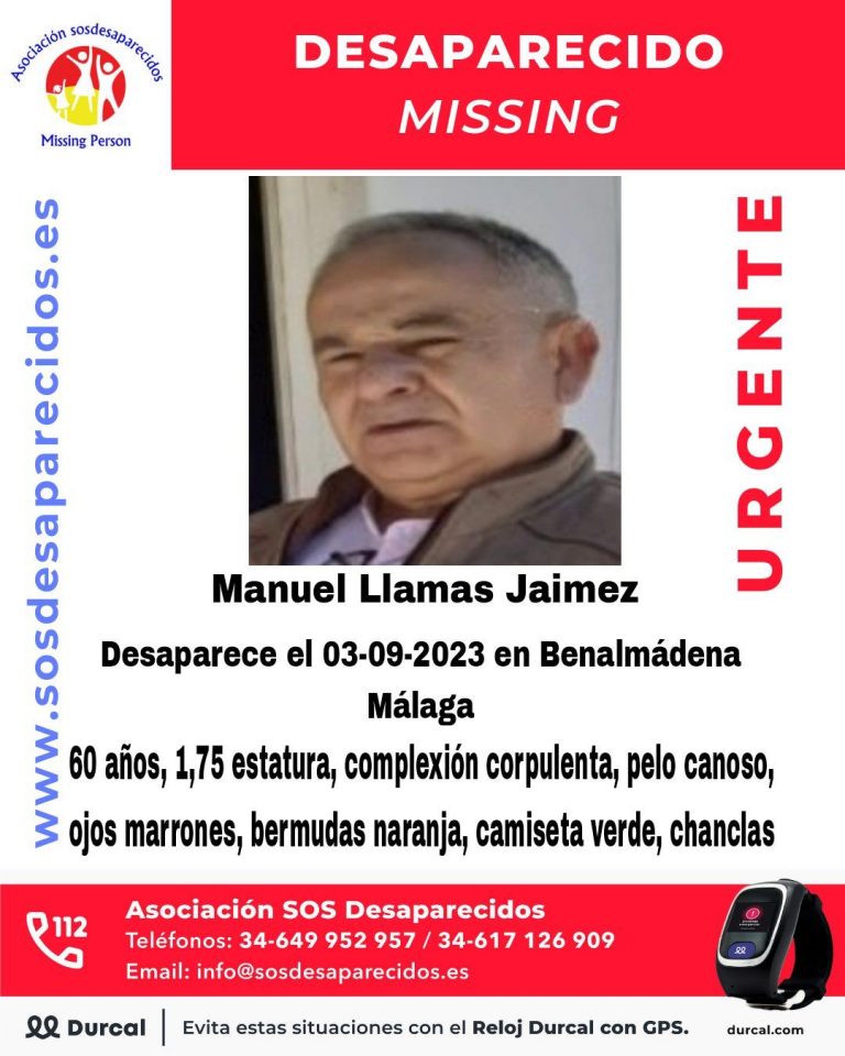 Cartel de búsqueda de Manuel Llamas Jiménez
