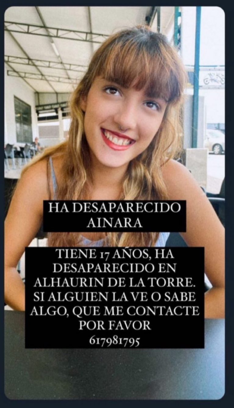 Cartel de búsqueda de una menor desaparecida en Alhaurín de la Torre