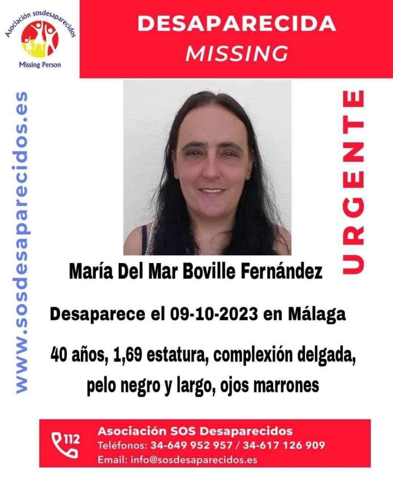 Cartel de búsqueda de María del Mar Boville