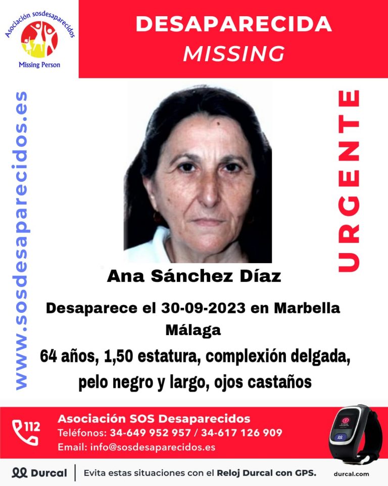 Cartel de búsqueda de Ana Sánchez Díaz