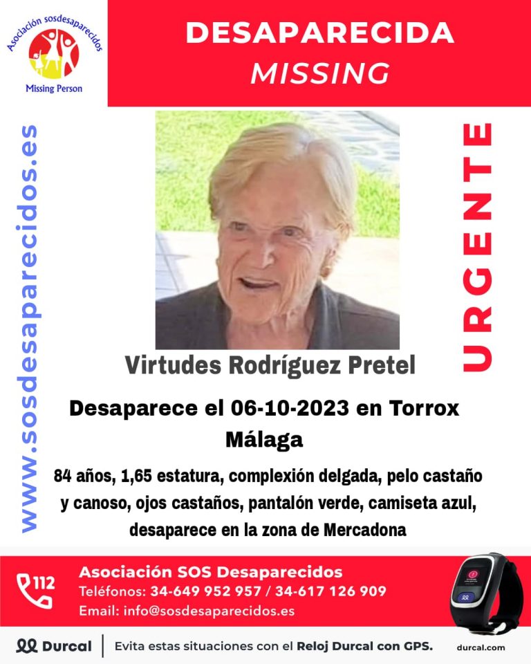 Cartel de búsqueda de Virtudes Rodríguez