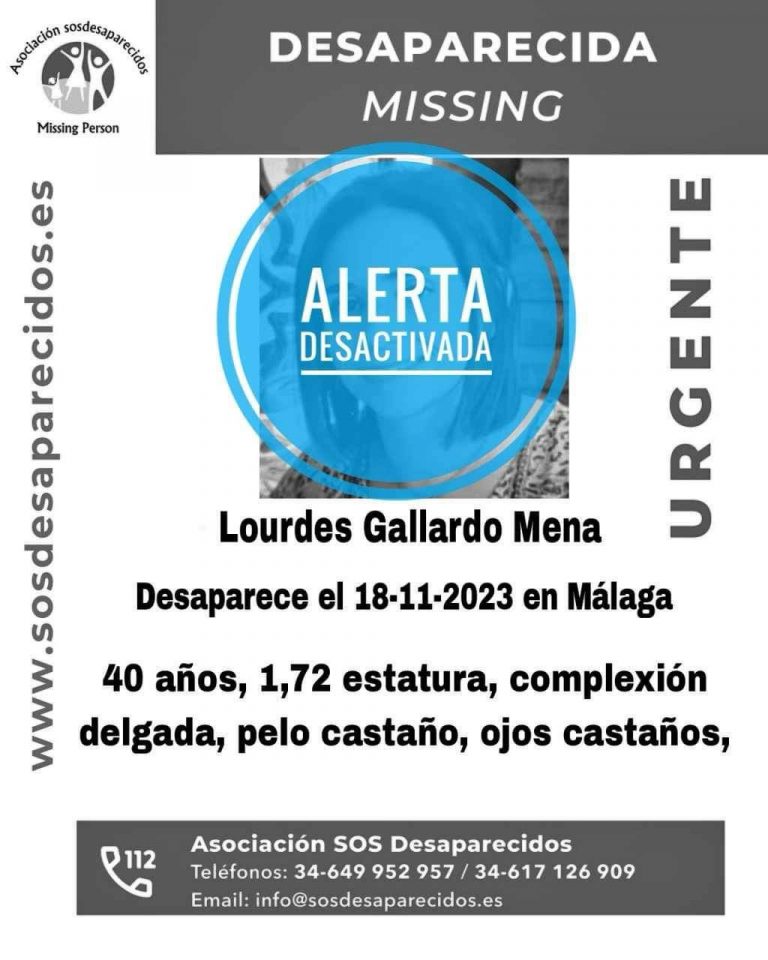 Cartel de búsqueda de Lourdes Gallardo Mena