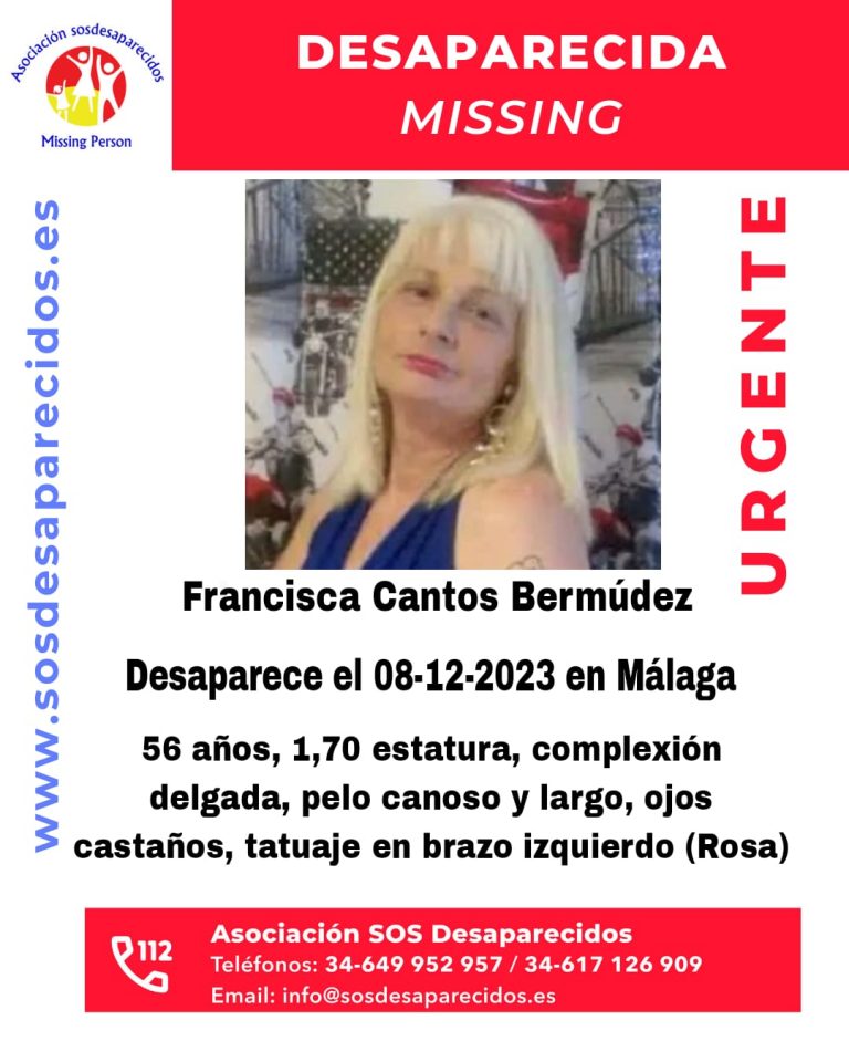 Cartel de búsqueda de Francisca Cantos Bermúdez