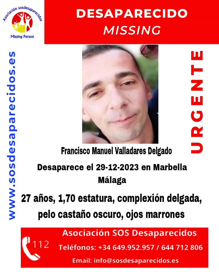 Cartel de búsqueda de José Manuel Valladares
