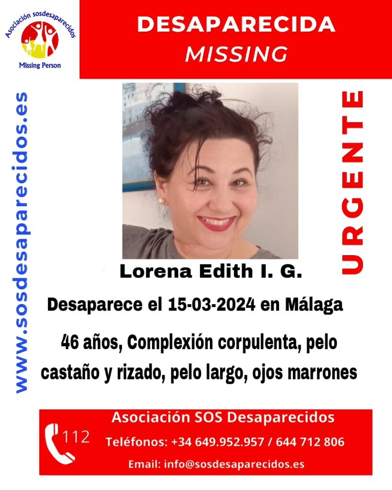 Cartel de búsqueda de Lorena, desaparecida en Málaga
