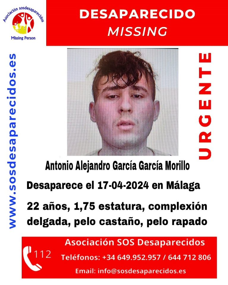 Cartel de búsqueda de Antonio García, desaparecido en Málaga