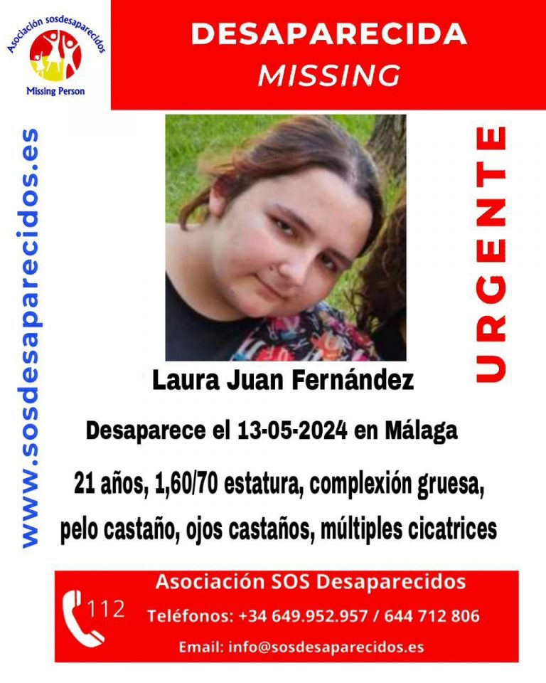 Cartel de búsqueda de Laura Juan Fernández, desaparecida en Málaga