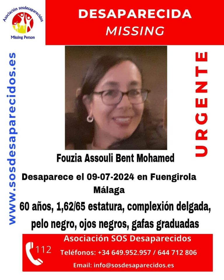 Cartel de búsqueda de Foucia, desaparecida en Málaga