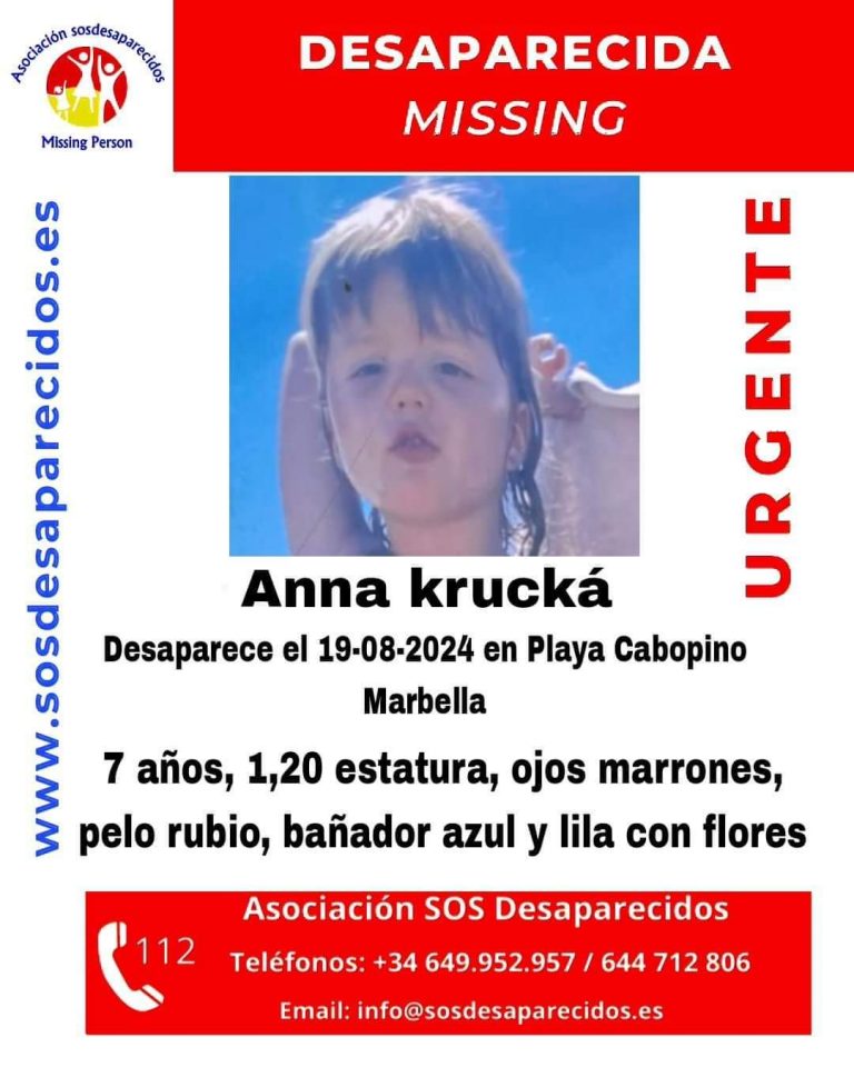 Cartel de búsqueda de Anna Krucká, desaparecida en Marbella
