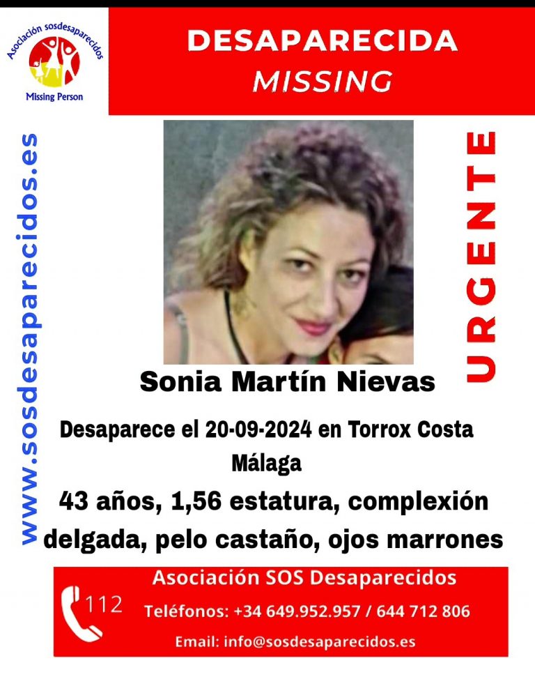 Cartel de búsqueda de Sonia Martín, posteriormente localizada