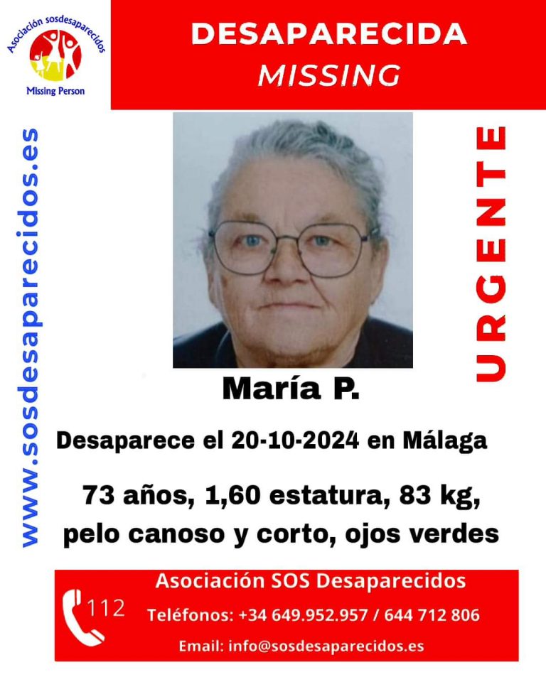 Cartel de búsqueda de María, desaparecida en Málaga