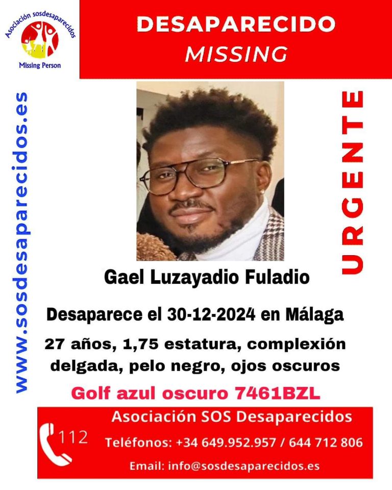 Cartel de búsqueda de Gael, desaparecido en Málaga