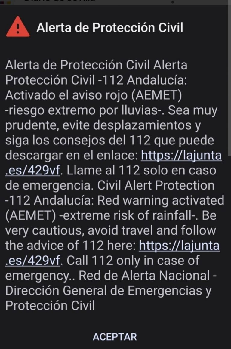 Aviso meteorológico rojo en Málaga, imagen de recurso
