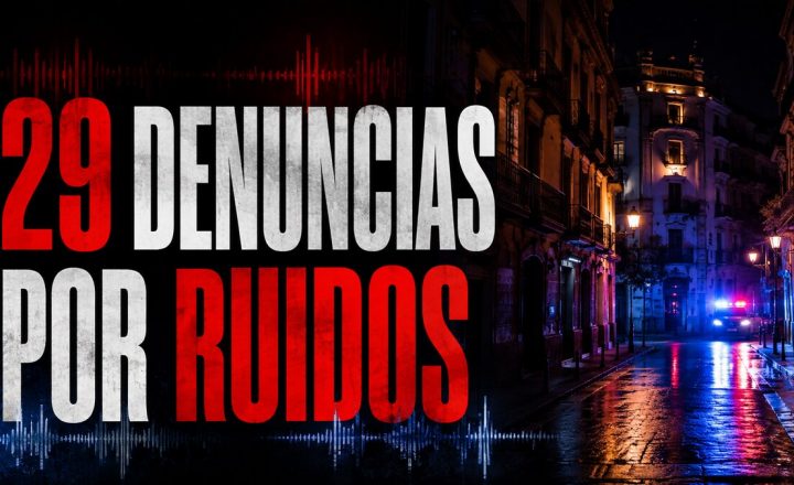 Composición gráfica sobre denuncias por ruidos en Málaga