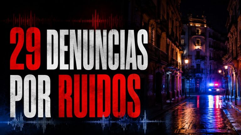 Composición gráfica sobre denuncias por ruidos en Málaga