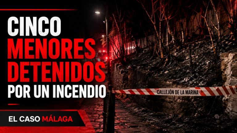 Composición gráfica sobre cinco menores detenidos por el incendio del Callejón de la Marina