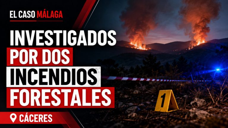Composición gráfica sobre un detenido y otro investigado por dos incendios forestales en Cáceres