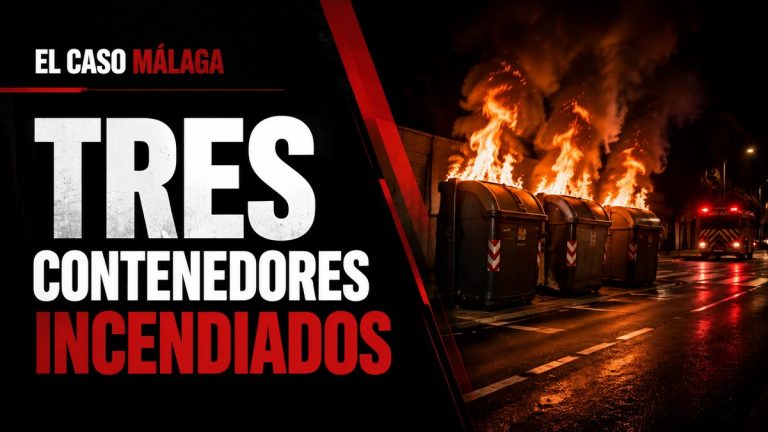 Composición gráfica sobre la detención por incendiar tres contenedores