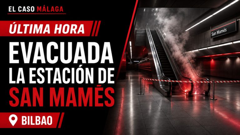 Composición gráfica sobre la evacuación de la estación de San Mamés por un incendio