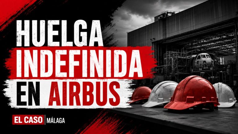 Composición gráfica sobre la huelga indefinida de Airbus España