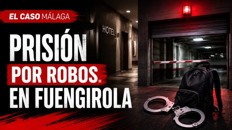 Composición gráfica sobre la entrada en prisión de un acusado de robos violentos en Fuengirola