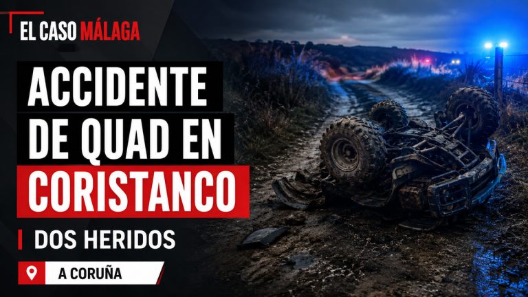 Composición gráfica sobre dos heridos en un accidente de quad en Coristanco