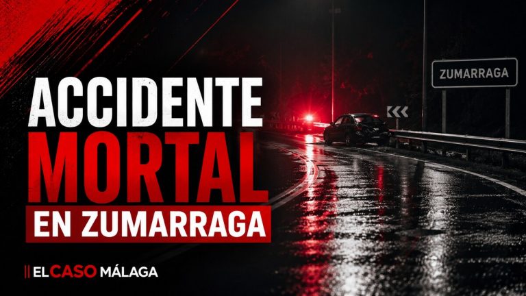 Composición gráfica sobre un accidente de tráfico mortal en Zumarraga