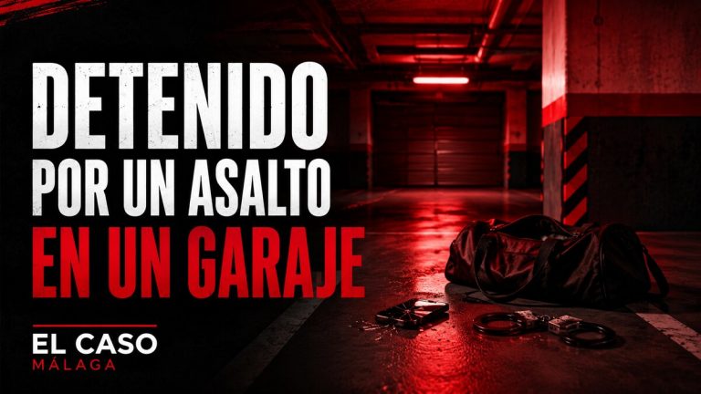 Composición gráfica sobre la detención del autor de un asalto en un garaje