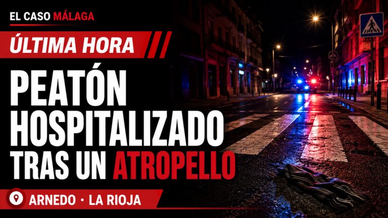 Composición gráfica sobre un peatón hospitalizado tras un atropello en Arnedo