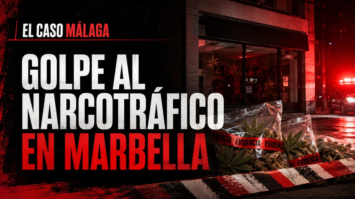 Composición gráfica sobre cinco detenidos tras desmantelar un punto de venta de droga en Marbella