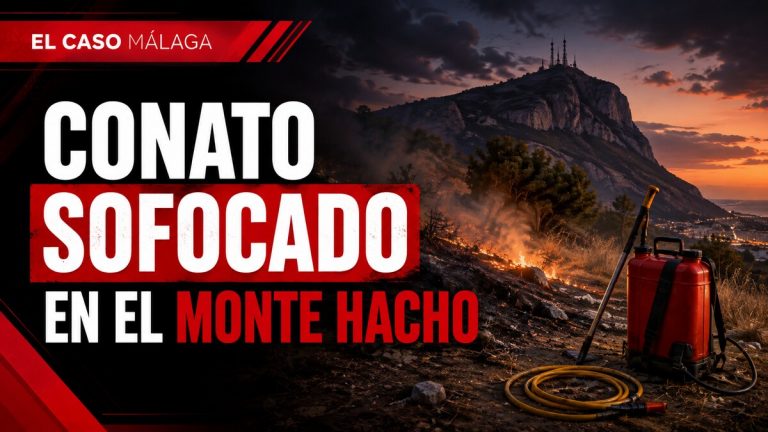 Composición gráfica sobre un conato de incendio sofocado en el Monte Hacho