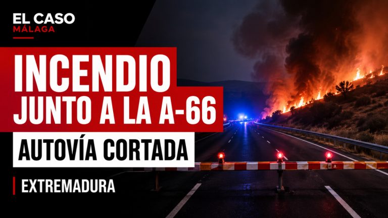 Composición gráfica sobre un incendio que obligó a cortar temporalmente la A-66