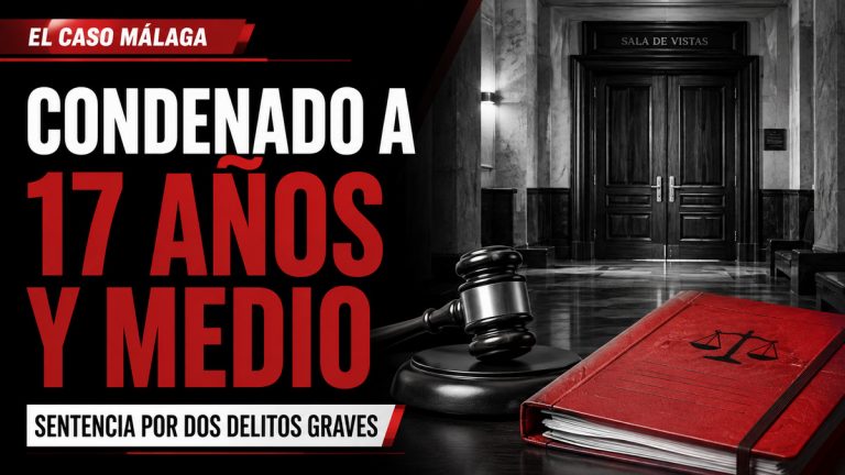 Composición gráfica judicial sobre una condena de 17 años y medio por dos delitos graves