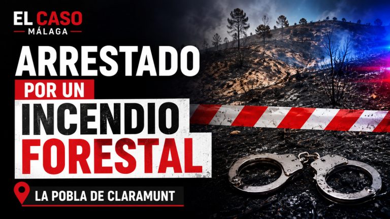 Composición gráfica sobre un detenido por un incendio en La Pobla de Claramunt