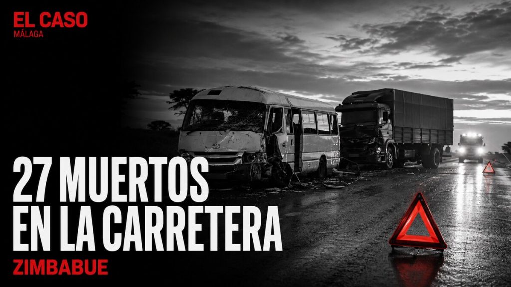 Portada editorial sobre el accidente de un minibús y un camión que dejó 27 muertos en Zimbabue