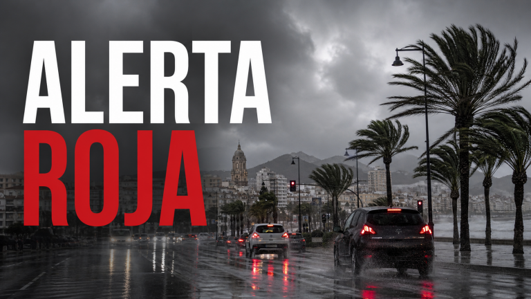 Aviso rojo de AEMET por lluvias intensas en Málaga