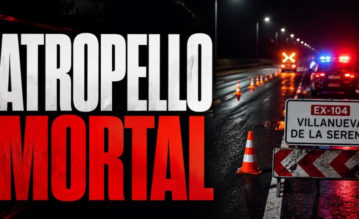 Composición gráfica respetuosa sobre un atropello mortal en Villanueva de la Serena