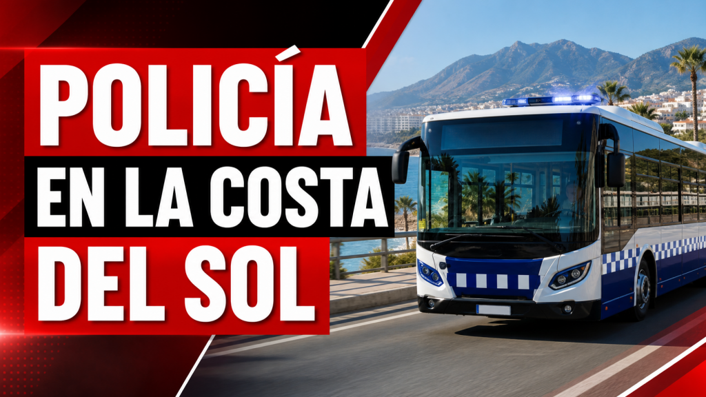 Autobús de la Costa del Sol dedicado a una iniciativa informativa de la Policía Nacional