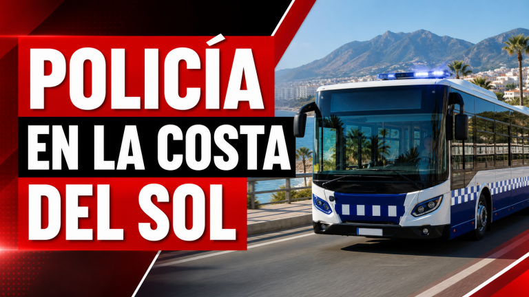 Autobús de la Costa del Sol dedicado a una iniciativa informativa de la Policía Nacional