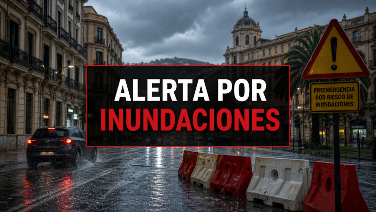 Preemergencia por riesgo de inundaciones en Málaga
