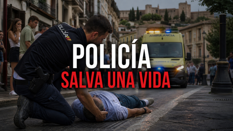 Policía fuera de servicio salva a un hombre en Granada