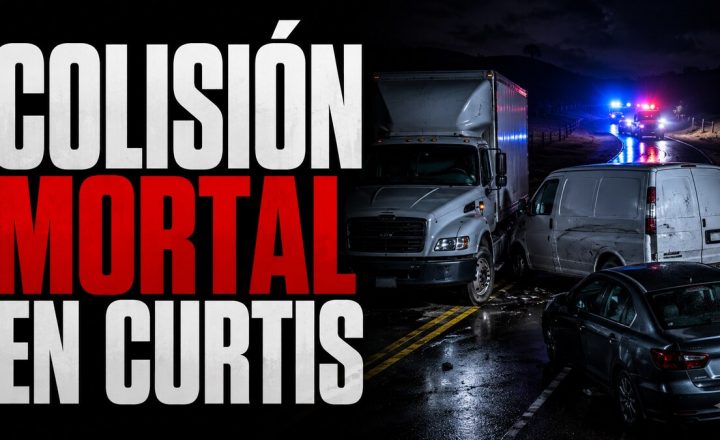 Composición gráfica respetuosa sobre una colisión mortal en Curtis